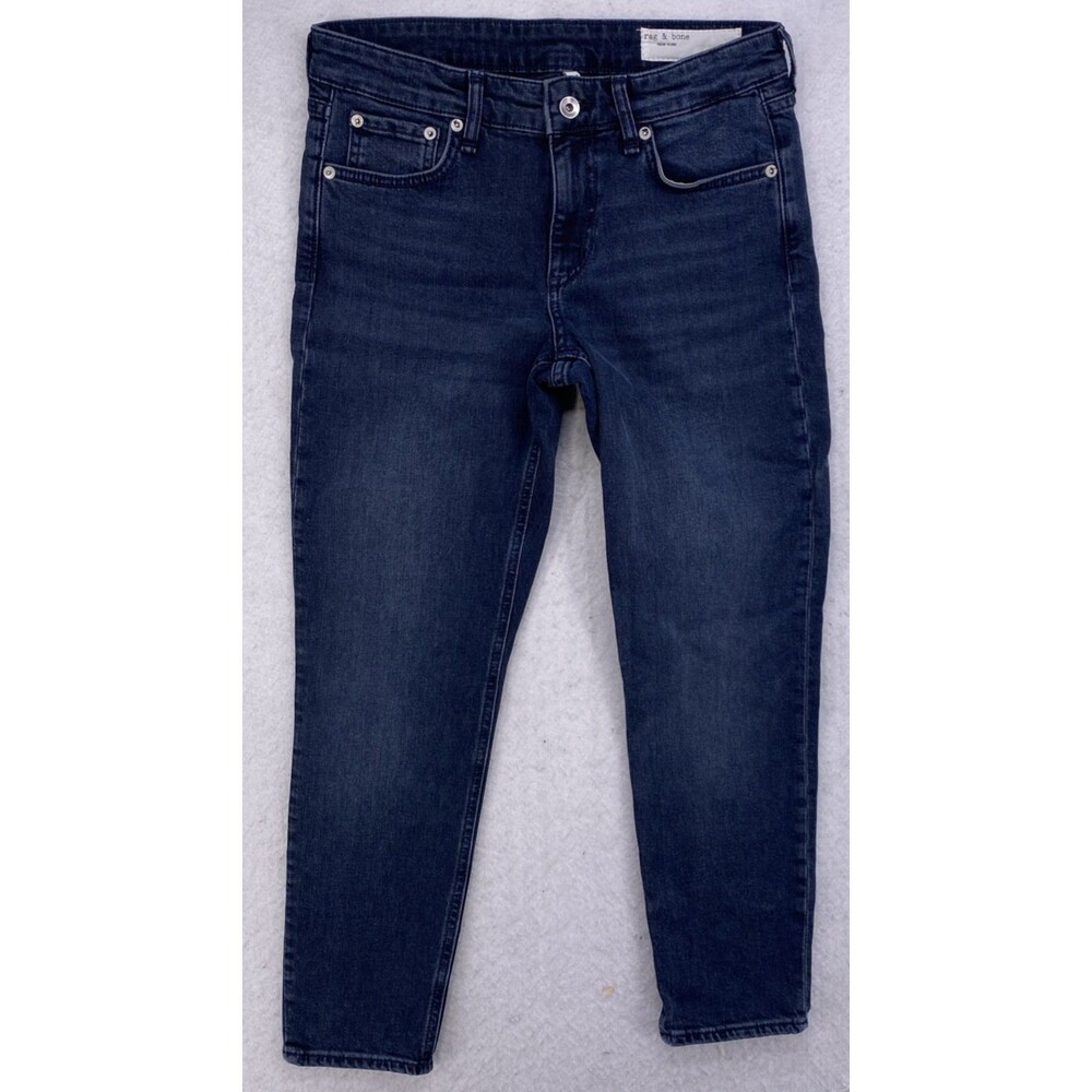 Rag & Bone CATE Mid-Rise Ankle Skinny Jeans Womens Size 26 DEKALB Dark Wash